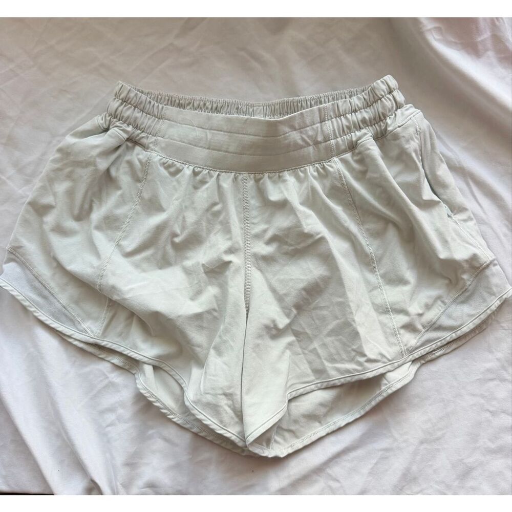 Lululemon Speed Up High Rise Running Shorts White Athletic Women Size 6